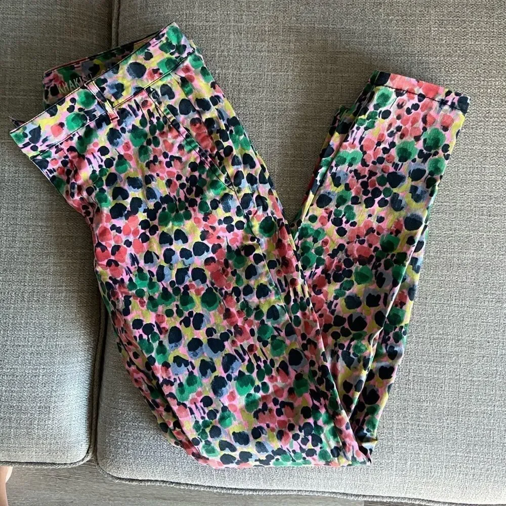 Gap Colorful Abstract Print Skinny Pants Jeans| Multicolor Slim Fit 0 - Picture 2 of 3